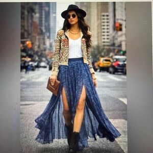 BCBG MaxAzria pleaded maxi skirt, size S